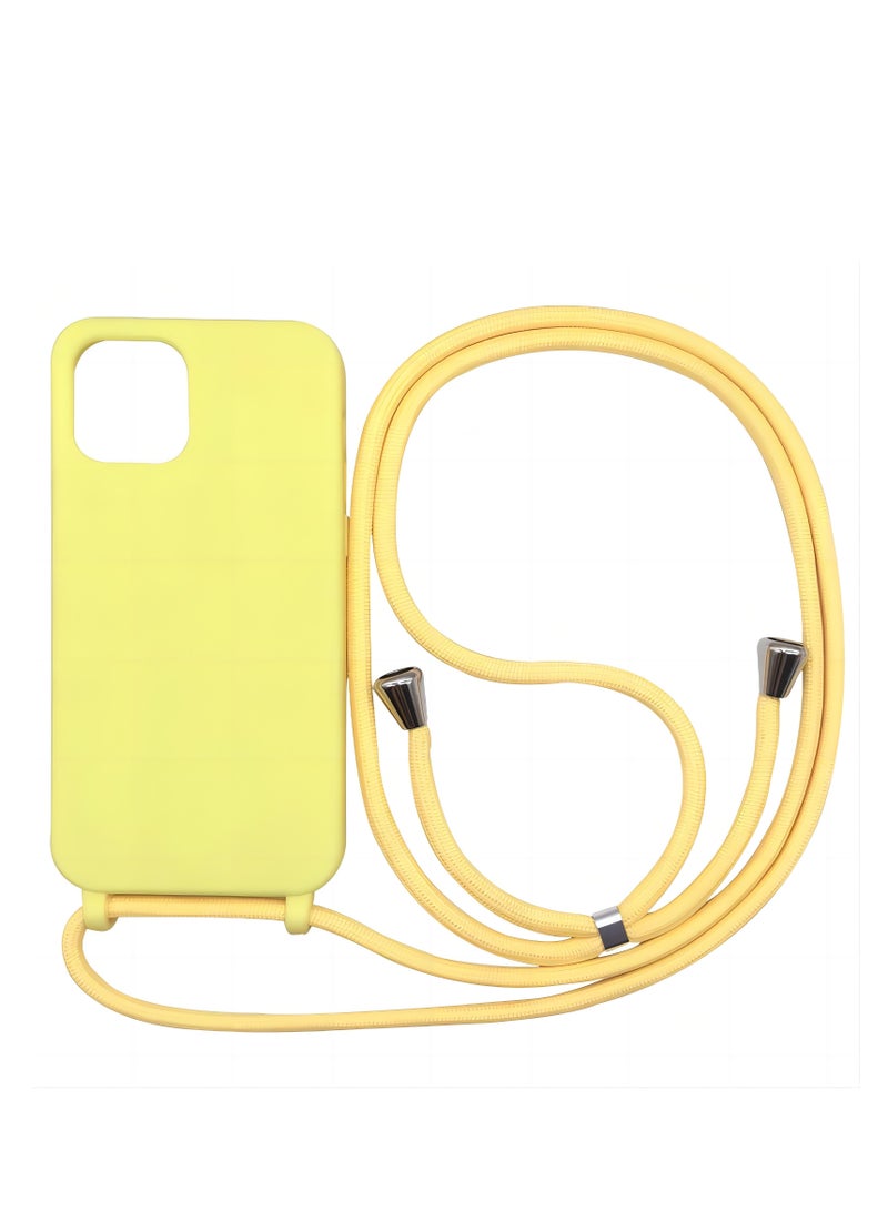 Apple iPhone 15 Pro Max Edge Case Cover With Textile Hanging Rope Yellow - Image 1