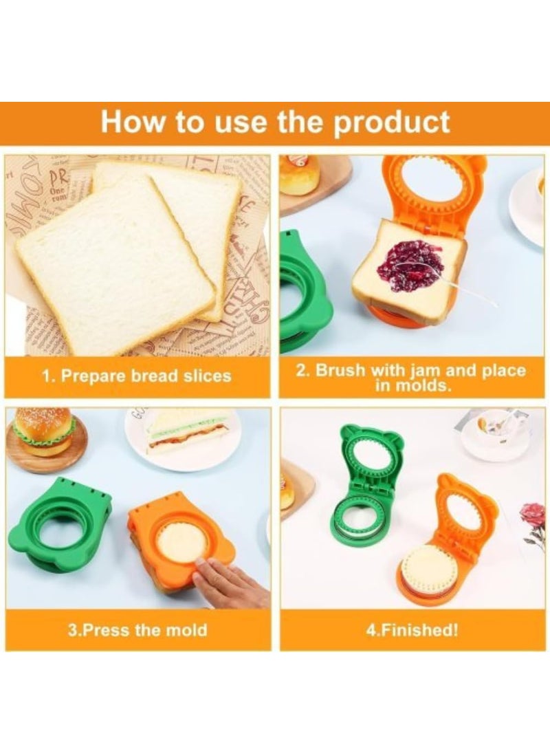SANTALON SANTALON Round Sandwich Cutter Sealer Stainless Steel Sandwich Press for Cakes Cookies Toast Buns and Pocket Bread Safe Hand Protection Versatile for Home Kitchen Use  - Image 5