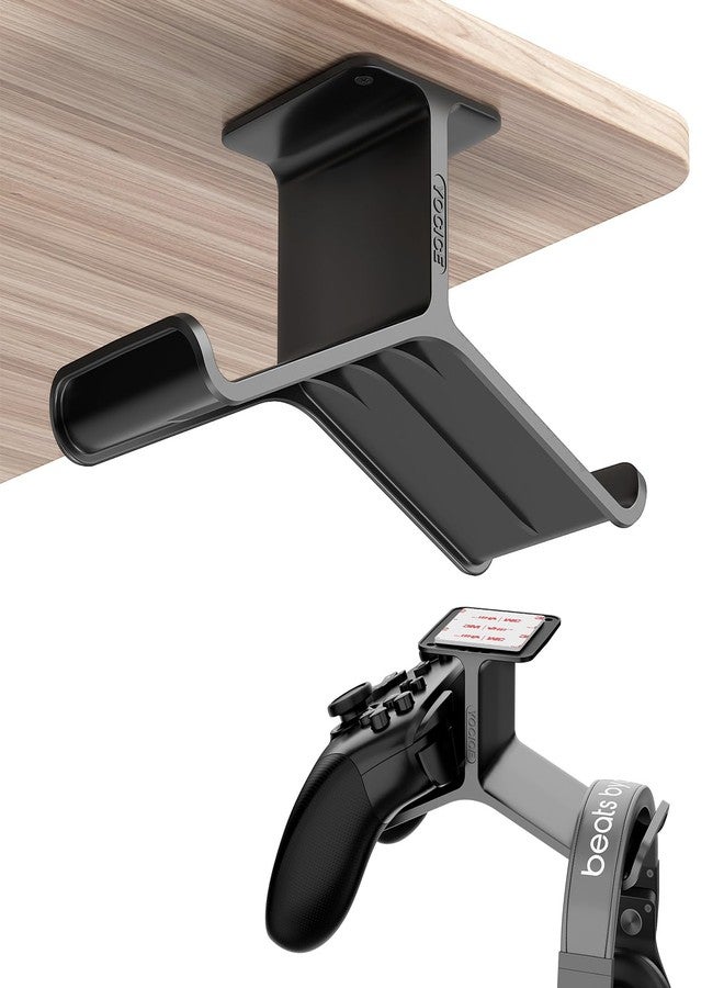 Yocice Controller Holder,Headphone Stand Headset and Controller Stand Under Desk Controller Holder with Strong Double Sided Tape Universal Design for Xbox ONE, PS5, PS4, PC - Image 1