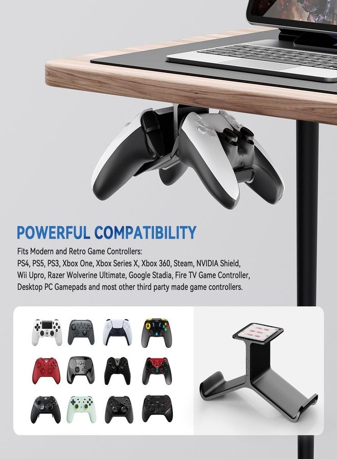 Yocice Controller Holder,Headphone Stand Headset and Controller Stand Under Desk Controller Holder with Strong Double Sided Tape Universal Design for Xbox ONE, PS5, PS4, PC - Image 2