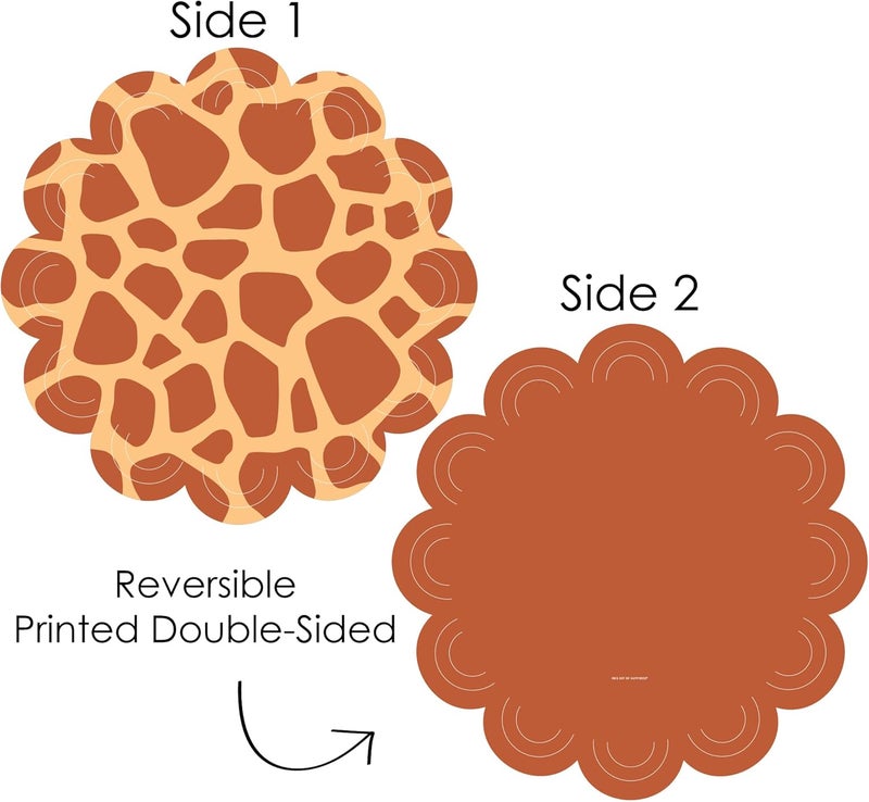 Big Dot of Happiness Big Dot of Happiness Giraffe Print  Safari Party Round Table Decorations  Paper Chargers  Place Setting For 12 - Image 3