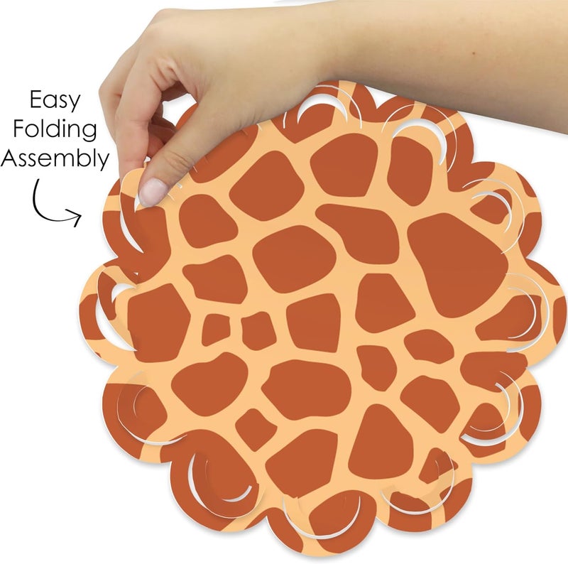 Big Dot of Happiness Big Dot of Happiness Giraffe Print  Safari Party Round Table Decorations  Paper Chargers  Place Setting For 12 - Image 5