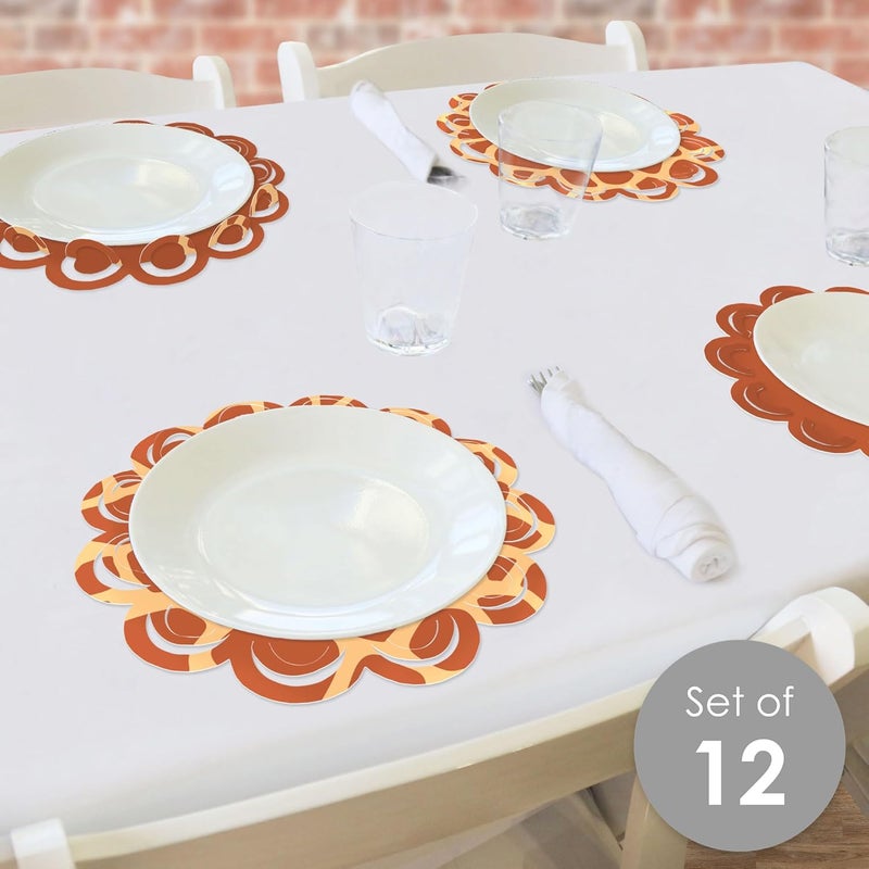 Big Dot of Happiness Big Dot of Happiness Giraffe Print  Safari Party Round Table Decorations  Paper Chargers  Place Setting For 12 - Image 2