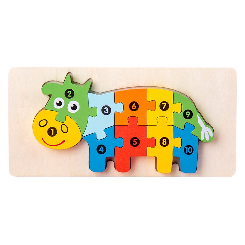 Wooden Children'S Educational Toys 4-6 Early Education Cognitive Product Wooden Animal Traffic Shape Matching 3D Puzzle - Image 1