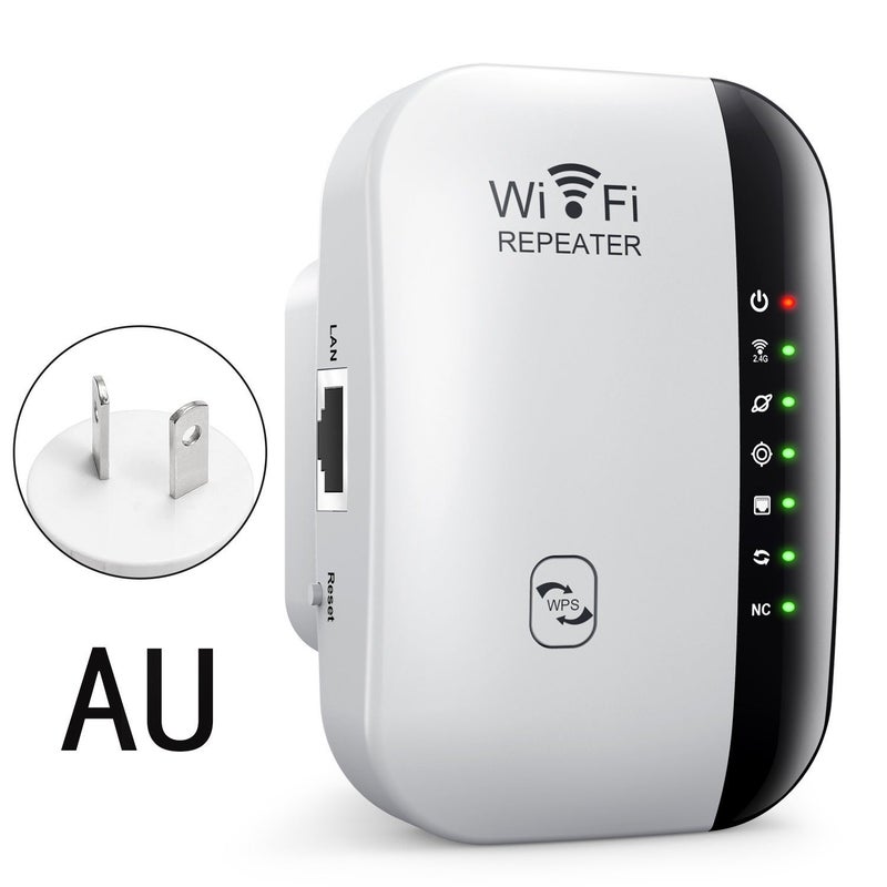New Wi-Fi Repeater Wireless Signal Booster Network Amplifier [third generation] 7 lights [Australian regulations] white (with network cable)