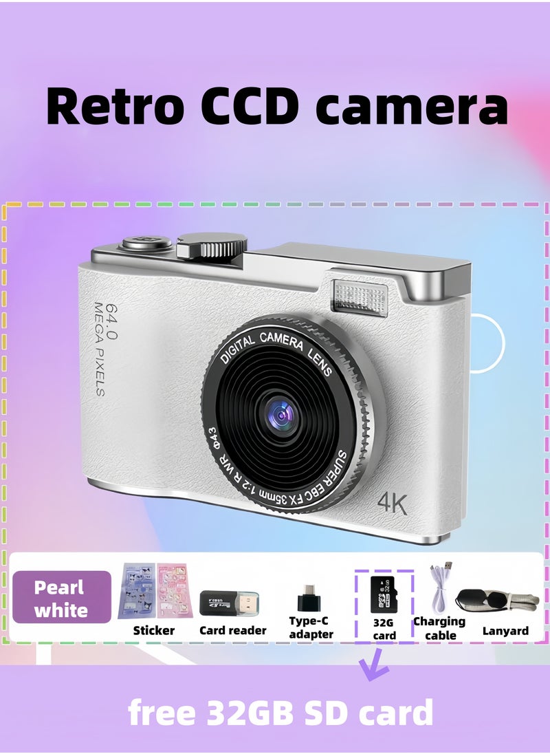 LAYRA 4K Digital Camera 64 Megapixels Children Camcorder With Anti-Shake Flash Light 16x Zoom Compact Cameras For Beginner Photography，free 32GB SD card  - Image 2