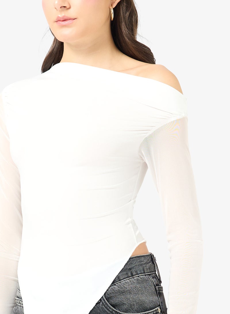 Ginger Assymetric Drop Shoulder Fitted Top - Image 3