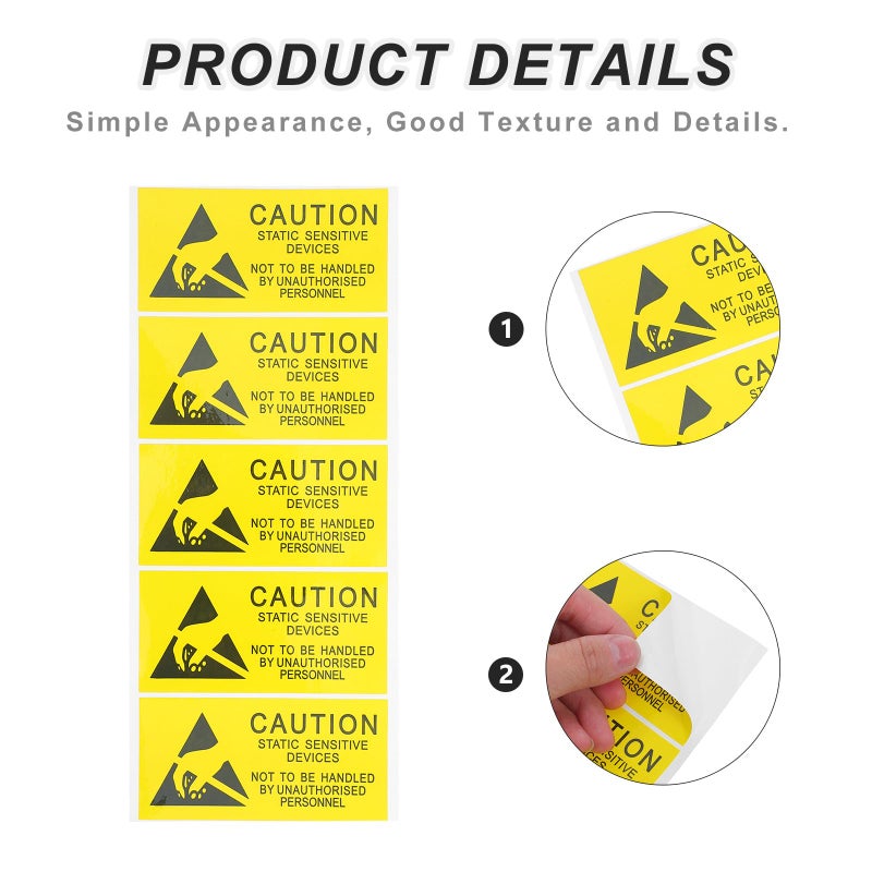 ESD Warning Stickers 50 Pieces 3.9 X 2.2 Inches Anti Static Adhesive Labels for Electronics Packaging - Image 4