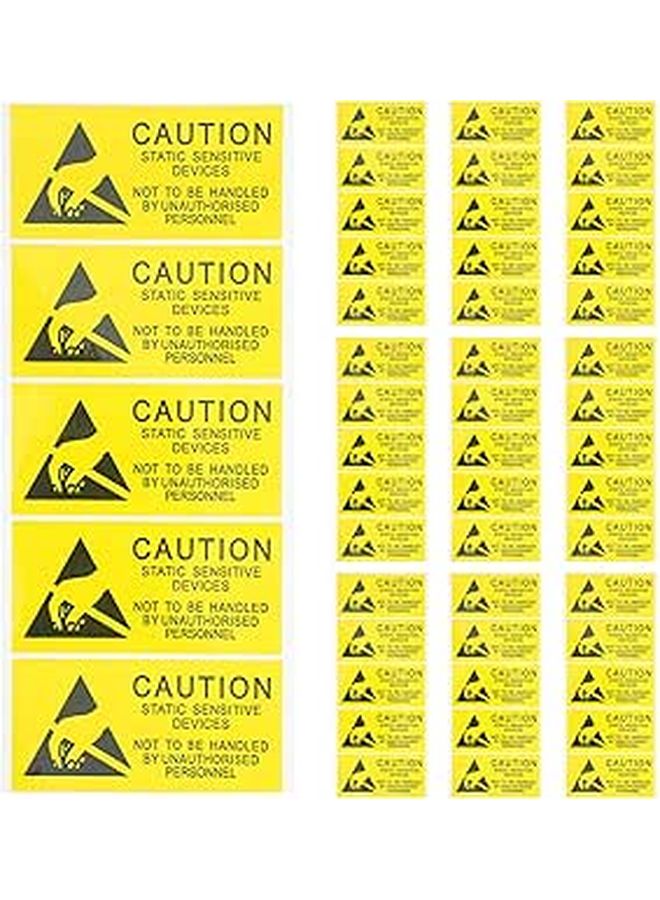 ESD Warning Stickers 50 Pieces 3.9 X 2.2 Inches Anti Static Adhesive Labels for Electronics Packaging - Image 1