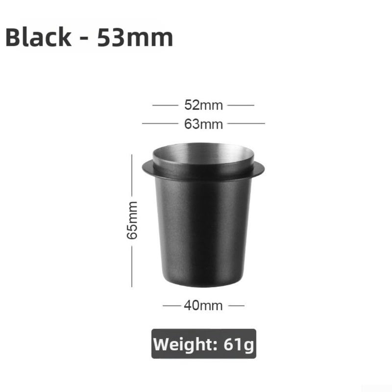 53mm Black Espresso Coffee Dispenser Double Handle Precision Measurement Portafilter Compatible - Image 3
