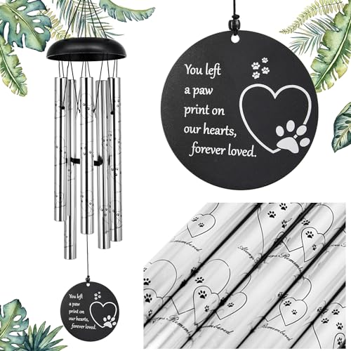 ASTARIN 30 Inches Dog Memorial Wind Chimes with Dog Paw Print Pet Memorial Wind Chimes for Dogs to Make You Remember Your Pet Unique Sympathy and Remembrance Gift for Pet Owner - Image 1