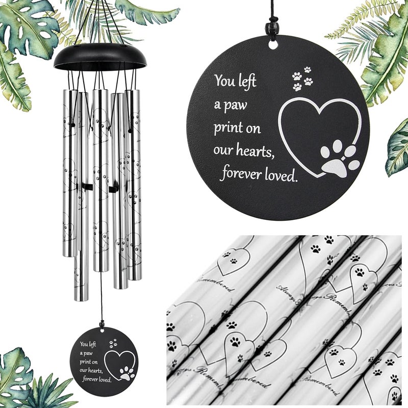 ASTARIN 30 Inches Dog Memorial Wind Chimes with Dog Paw Print Pet Memorial Wind Chimes for Dogs to Make You Remember Your Pet Unique Sympathy and Remembrance Gift for Pet Owner - Image 2