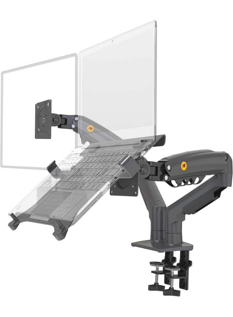 NB North Bayou Nb F160-FP Dual Arm Monitor and Laptop Stand 17-27 inch - Image 1