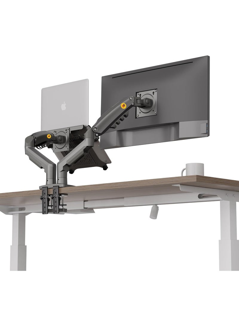 NB North Bayou Nb F160-FP Dual Arm Monitor and Laptop Stand 17-27 inch - Image 2