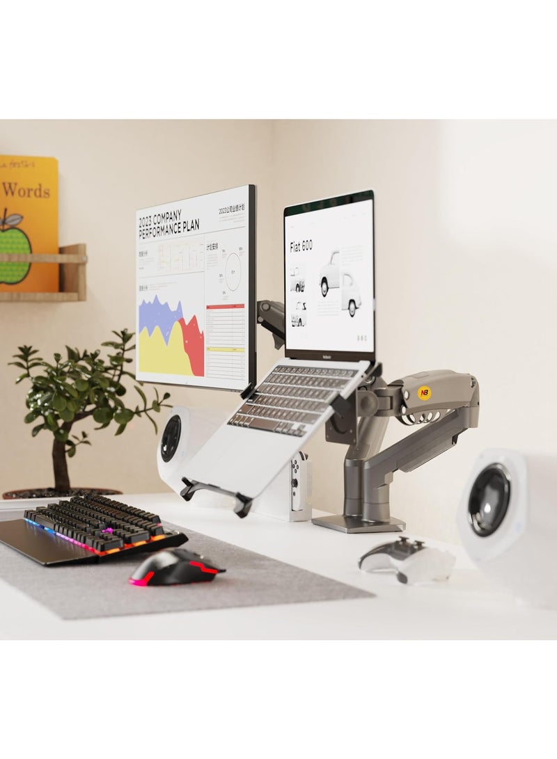 NB North Bayou Nb F160-FP Dual Arm Monitor and Laptop Stand 17-27 inch - Image 3