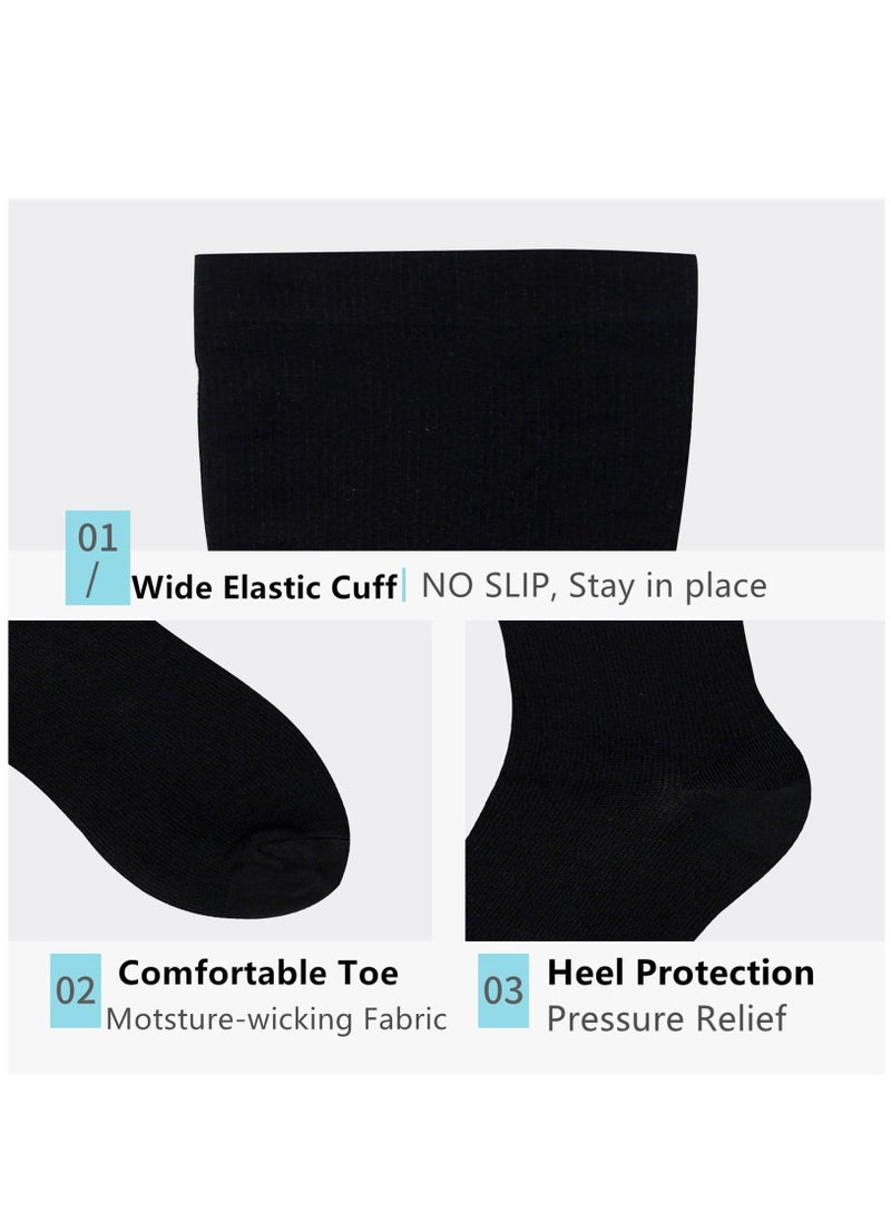 Generic Wide Calf Compression Socks for Women Men, 2 Pairs Plus Size Extra Large Size Support Socks Stockings Reduces Swelling & Pain for Nurses Running Pregnant Travel Flight 20-25 mmHg  - Image 3