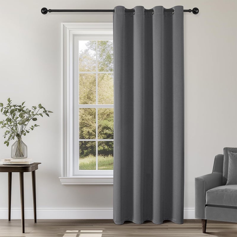 ChrisDowa Blackout Curtains 84 inches Long for Bedroom - Grommet Thermal Insulated Room Darkening Curtains for Living Room (1 Panel  Grey  52 x 84 Inch) - Image 1