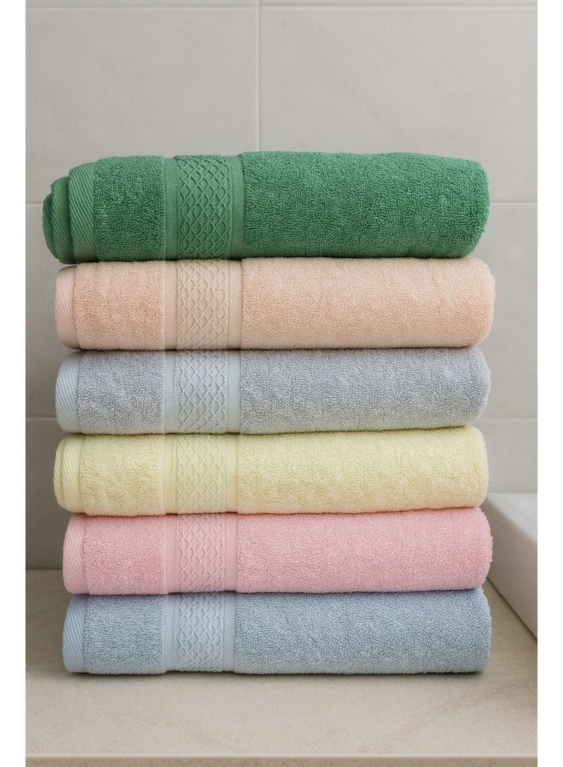TM HOME Premium 6-Piece Towel Set  Large 120×60 cm – 750g Ultra-Absorbent 100% Egyptian Cotton – Soft, Durable & Multi-Color  Collection Luxury - Image 1