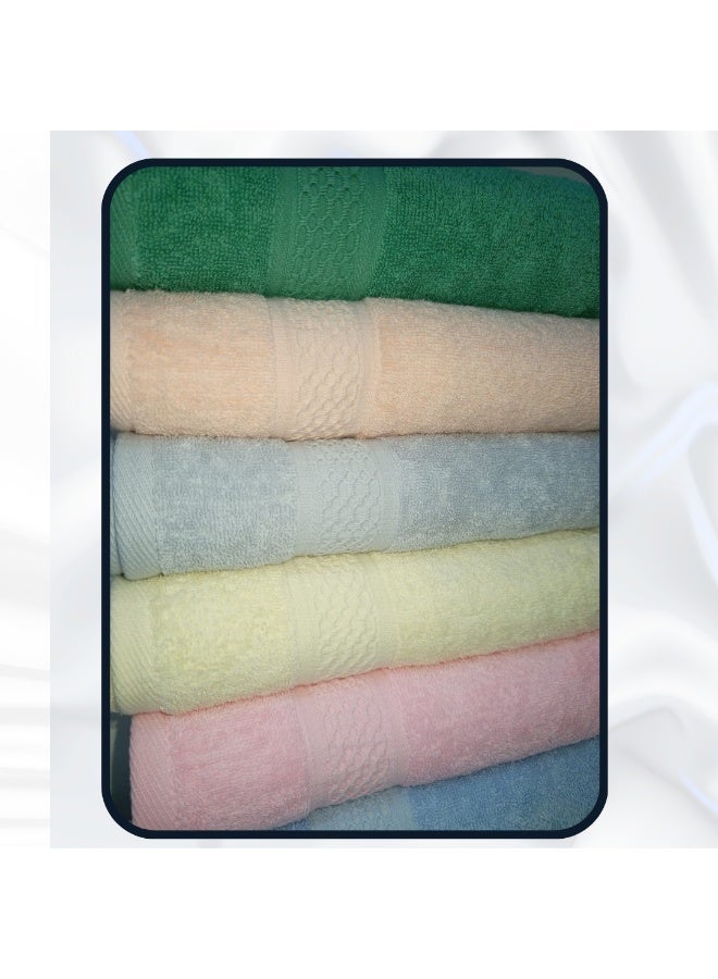 TM HOME Premium 6-Piece Towel Set  Large 120×60 cm – 750g Ultra-Absorbent 100% Egyptian Cotton – Soft, Durable & Multi-Color  Collection Luxury - Image 4