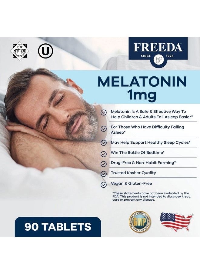 Freeda - Melatonin 1 Mg Sugar Free Chewable Tablet Adult & Kids Melatonin Chewable Tablets 1Mg Melatonin For Adults & Children Ages 4+ Natural Sleep Aid Melatonin For Kids (180 Count)… - Image 1