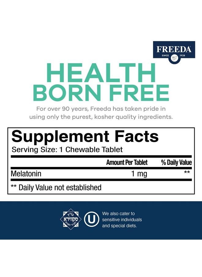 Freeda - Melatonin 1 Mg Sugar Free Chewable Tablet Adult & Kids Melatonin Chewable Tablets 1Mg Melatonin For Adults & Children Ages 4+ Natural Sleep Aid Melatonin For Kids (180 Count)… - Image 1