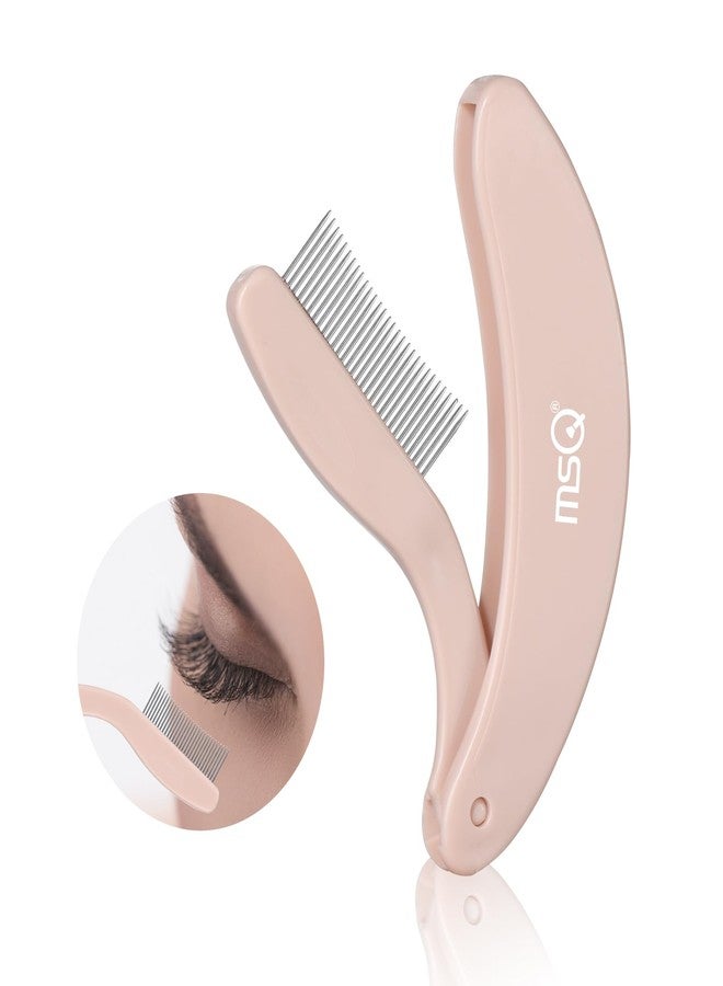 MSQ Eyelash Comb MSQ Eyelash Separator Tool Eyelash Comb Separator Folding Eyelash Brush Separator Lash Comb for Eyelash Makeup Brush (khaki) - Image 1