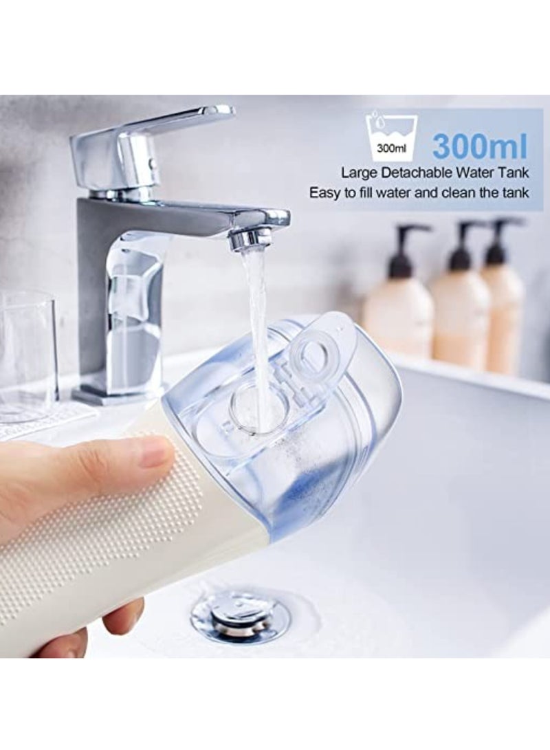 Water Flosser Cordless for Teeth, Portable 300ml Dental Floss with 5 Cleaning Modes and 6 Jet Nozzles, Waterproof Oral Irrigator With Travel Bag - Image 4