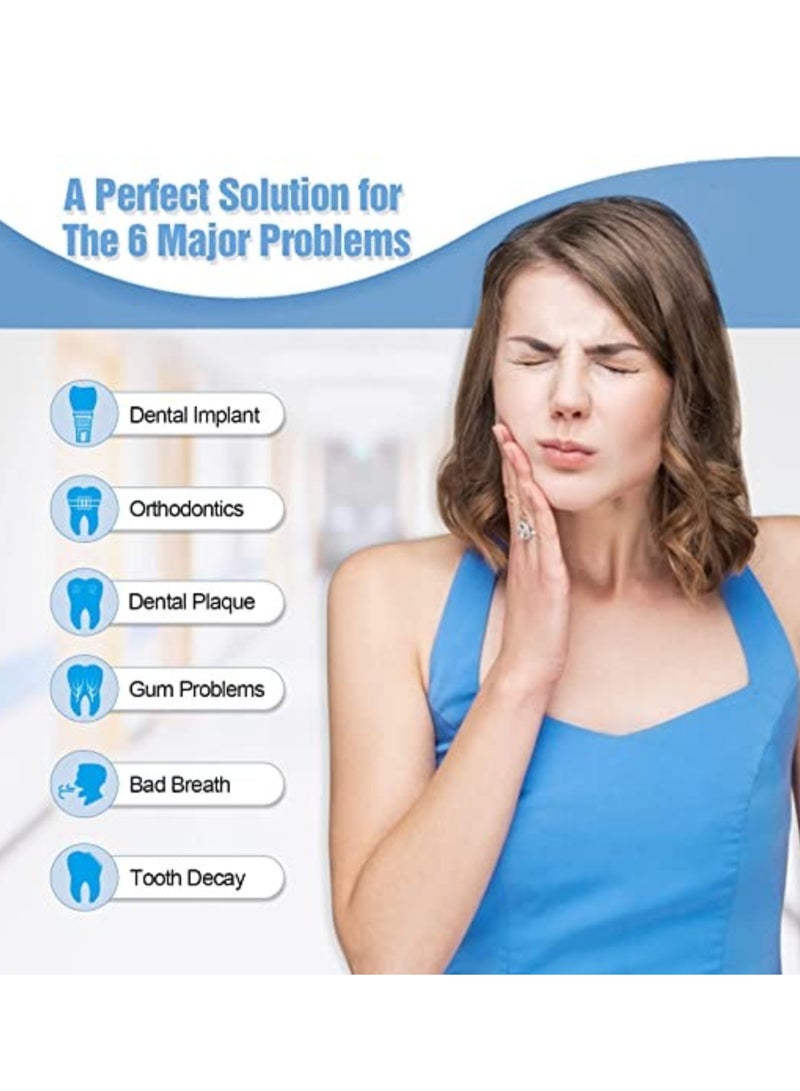 Water Flosser Cordless for Teeth, Portable 300ml Dental Floss with 5 Cleaning Modes and 6 Jet Nozzles, Waterproof Oral Irrigator With Travel Bag - Image 2