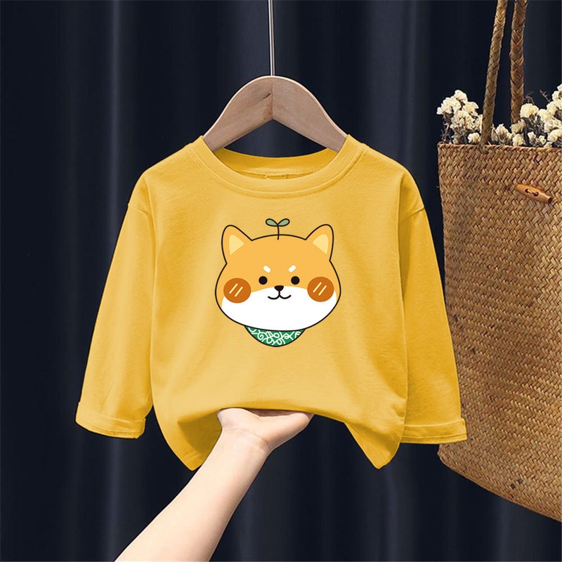 H2209# Boys And Girls Cotton Long Sleeve T-Shirt Children Autumn New Cotton Girls Long Sleeve Cartoon Printed Base Shirt - Image 3