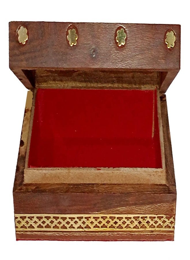 Purpledip Wooden Gemstone Painting Box Taj Mahal: Collectible Souvenir Gift, 4 * 3 Inch (12522B) - Image 5