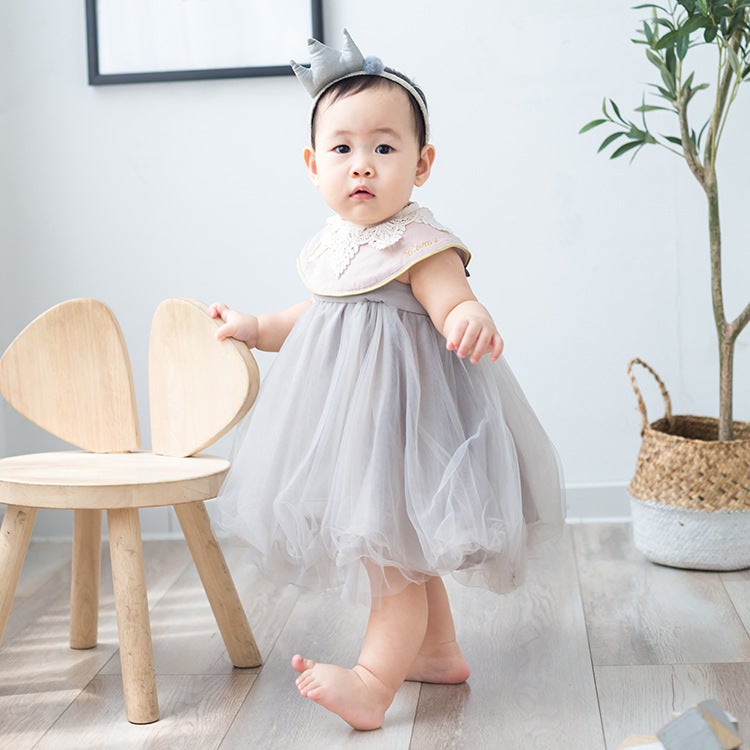 Japanese Marl Tutu Skirt Childrens Puff Princess Summer Light gray  - Image 1