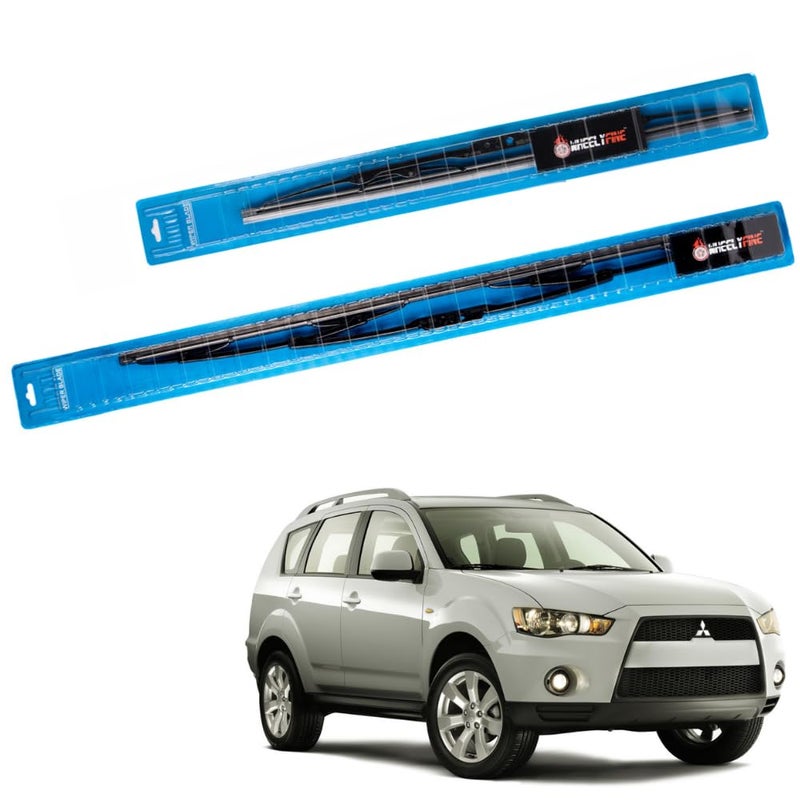 Wheelyfine Car Wiper Blades | Metal Frame | Water Repellent Windshield Wipers | Blade Refills (Mitsubishi Outlander (2008-2012) Dr 24"/Pa 21") - Image 2