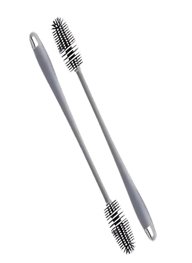 Patel's Kitchen Silicone Bottle Cleaning Brush,Pack of 2, Grey - Image 1