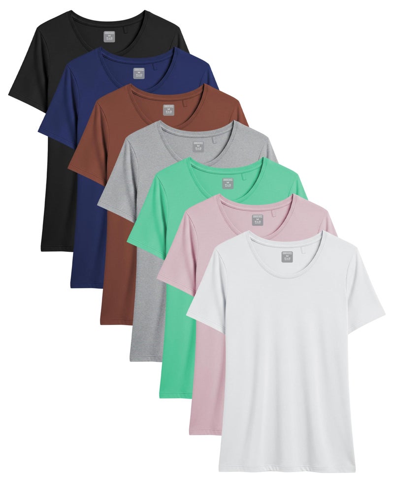 Andrew Scott Women's Color T Shirts |100% Superfine Combed Cotton |Short Sleeve Tops| Multi Packs - Image 1