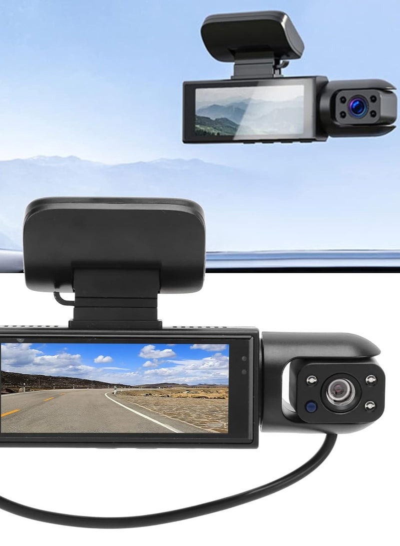 Dash Camera For Cars 3 Camera Recording Super Night Vision Dash Cam Front And Rear With 32G SD Card 1080P Car Dashboard Camera With G-Sensor Parking Monitor Loop Recording - Image 3