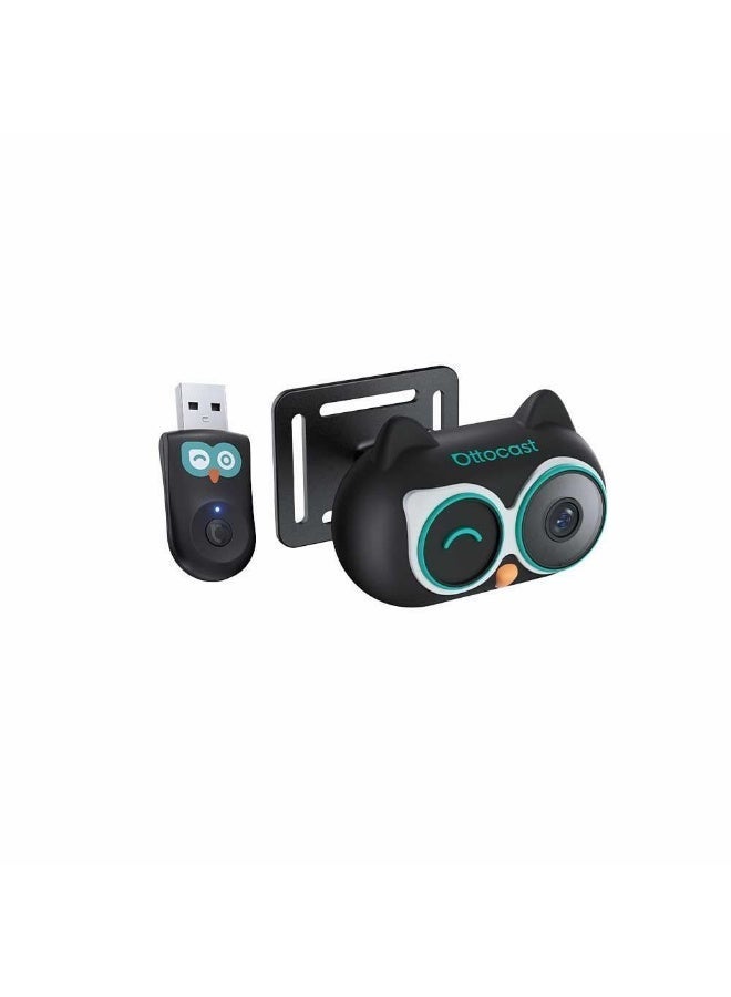 OTTOCAST Cabin Care Smart Interior Car Monitor Camera and Wireless CarPlay Adapter - High-Definition Backseat and Baby Monitor Camera, Night Vision, and 360-Degree Wide Angle - Image 1