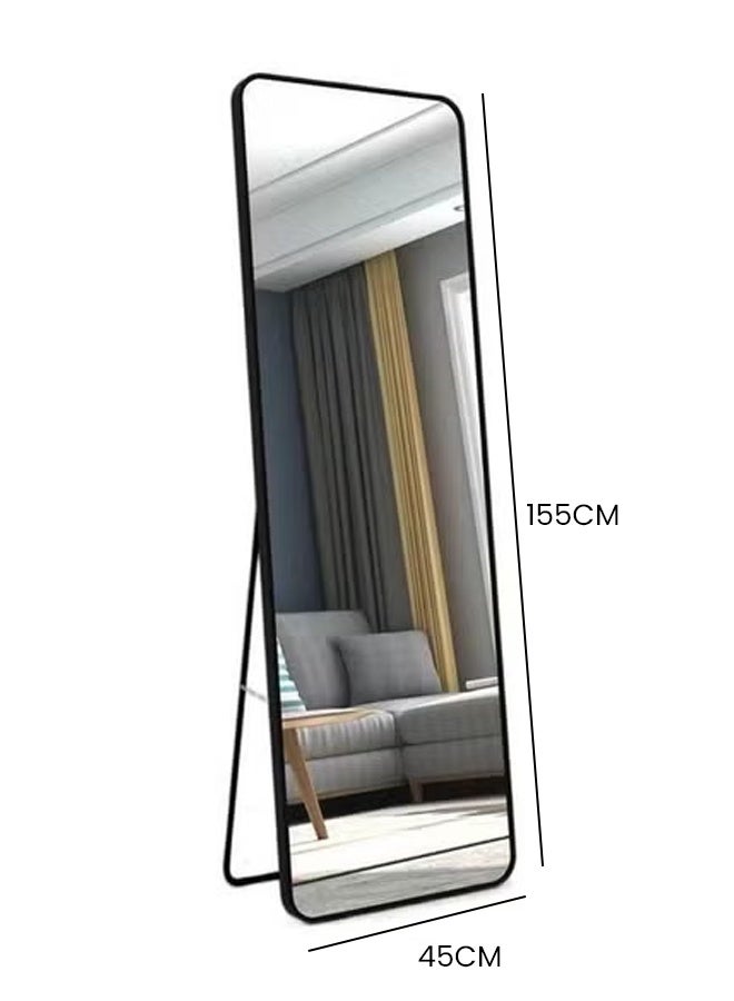 KLNAMAEAAN Full Length Mirror – Wall Mount & Freestanding Floor Standing | Full Body Dressing Mirror with Black Metal Frame | Bedroom, Living Room & Hallway | Modern Minimalist Design 45x155CM - Image 5