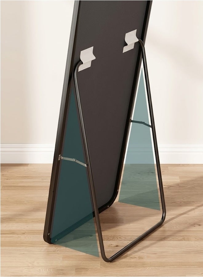 KLNAMAEAAN Full Length Mirror – Wall Mount & Freestanding Floor Standing | Full Body Dressing Mirror with Black Metal Frame | Bedroom, Living Room & Hallway | Modern Minimalist Design 45x155CM - Image 3