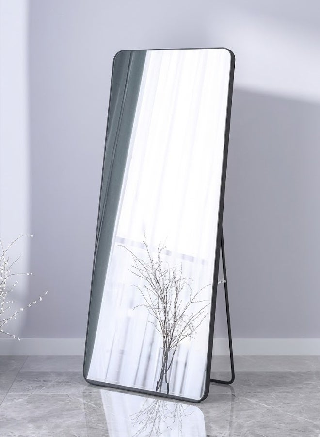 KLNAMAEAAN Full Length Mirror – Wall Mount & Freestanding Floor Standing | Full Body Dressing Mirror with Black Metal Frame | Bedroom, Living Room & Hallway | Modern Minimalist Design 45x155CM - Image 4