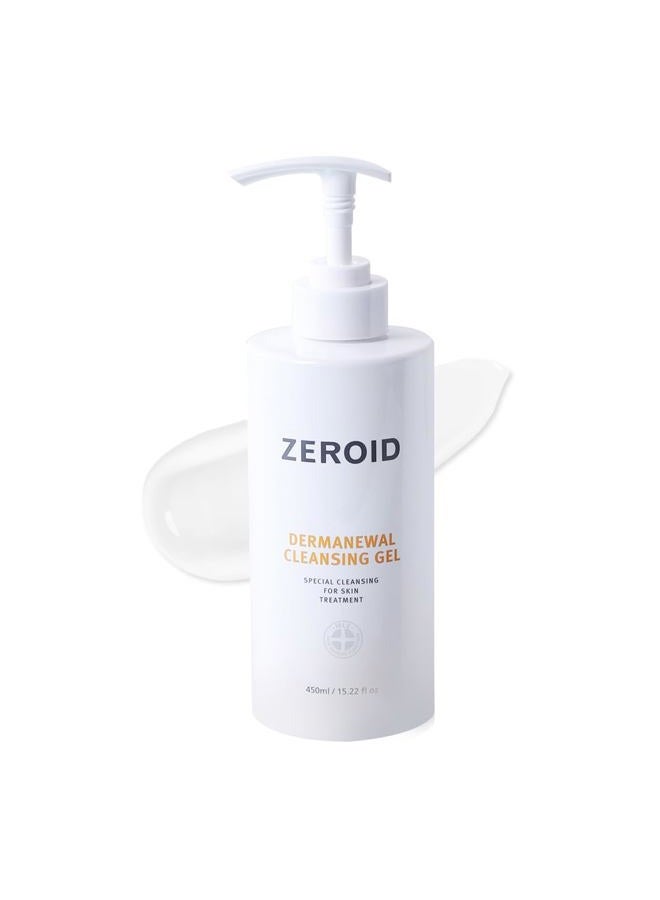 ZEROID Dermanewal Cleansing Gel 450ml Pump Dispenser, Special Cleansing for Post Skin Treatments - Image 2