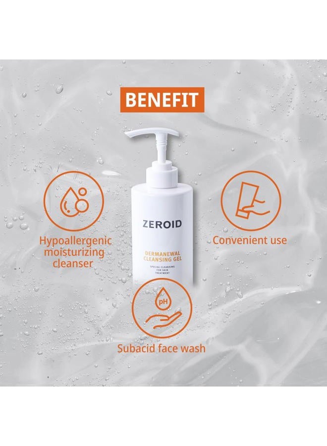 ZEROID Dermanewal Cleansing Gel 450ml Pump Dispenser, Special Cleansing for Post Skin Treatments - Image 4
