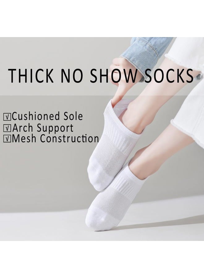 EPEIUS Thick No Show Socks for Women Athletic Ankle Socks Cushioned Running Low Cut Non Slip Footies 3/6 Pairs, Assorted 6 Pack, 8-11 - Image 3