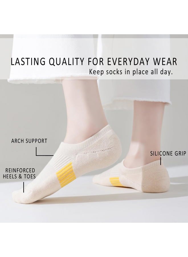 EPEIUS Thick No Show Socks for Women Athletic Ankle Socks Cushioned Running Low Cut Non Slip Footies 3/6 Pairs, Assorted 6 Pack, 8-11 - Image 4