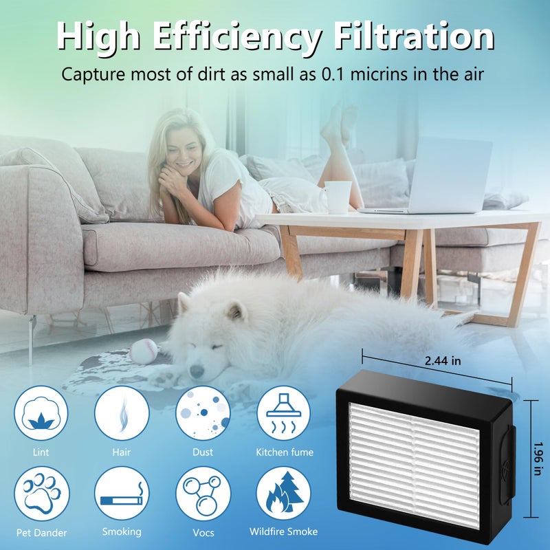 Improvedhand Filters Replacement for i-Robot Roomba E I & J Series i1+ i3 i3+ i4 i5/plus i6 i6+ i7 i7+/plus i8 i8+ E5 E6 E7 Vacuum Cleaner parts 4639161,6 Pack High Efficiency Filters+1 Cleaning Brush - Image 2