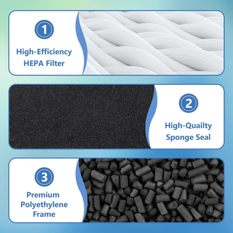 Improvedhand Filters Replacement for i-Robot Roomba E I & J Series i1+ i3 i3+ i4 i5/plus i6 i6+ i7 i7+/plus i8 i8+ E5 E6 E7 Vacuum Cleaner parts 4639161,6 Pack High Efficiency Filters+1 Cleaning Brush - Image 4