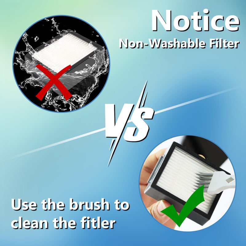 Improvedhand Filters Replacement for i-Robot Roomba E I & J Series i1+ i3 i3+ i4 i5/plus i6 i6+ i7 i7+/plus i8 i8+ E5 E6 E7 Vacuum Cleaner parts 4639161,6 Pack High Efficiency Filters+1 Cleaning Brush - Image 5
