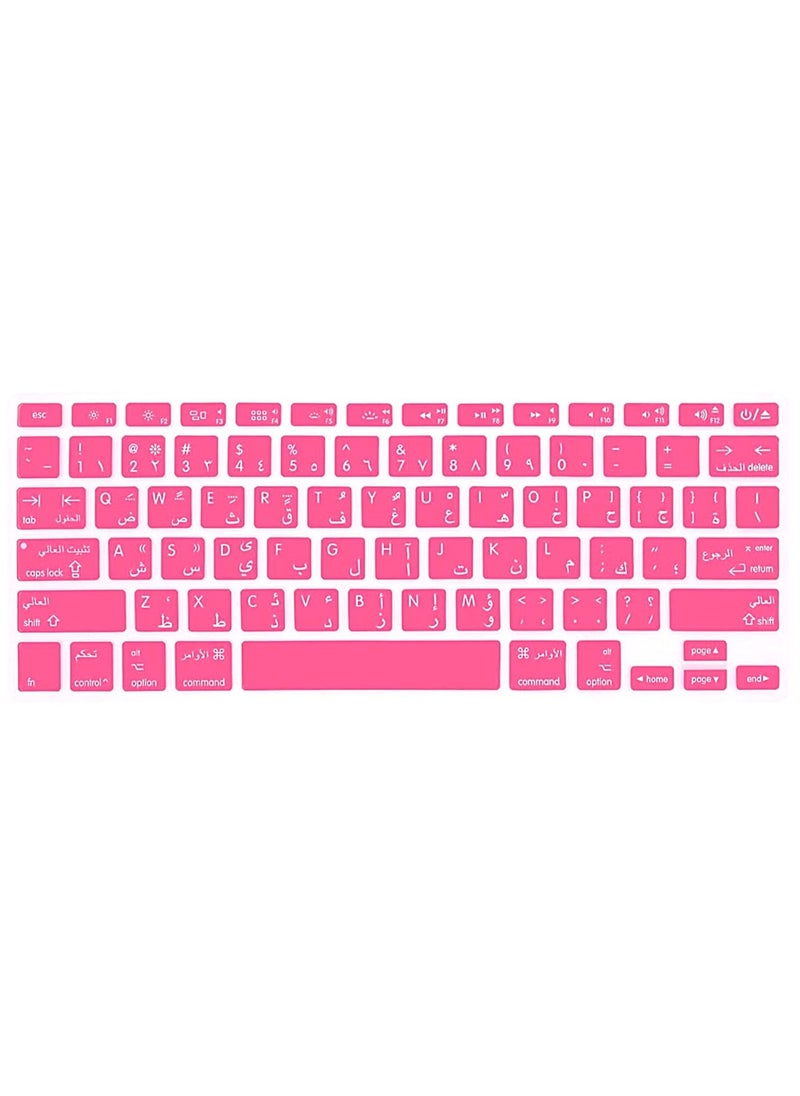 AMM US Layout Arabic English Keyboard Cover for Older Version MacBook Pro 13"/15" (A1278/A1286) & Macbook Retina 13"/15" (A1425/A1502/A1398) & Older Version MacBook Air 13" A1369/A1466" Pink  - Image 1