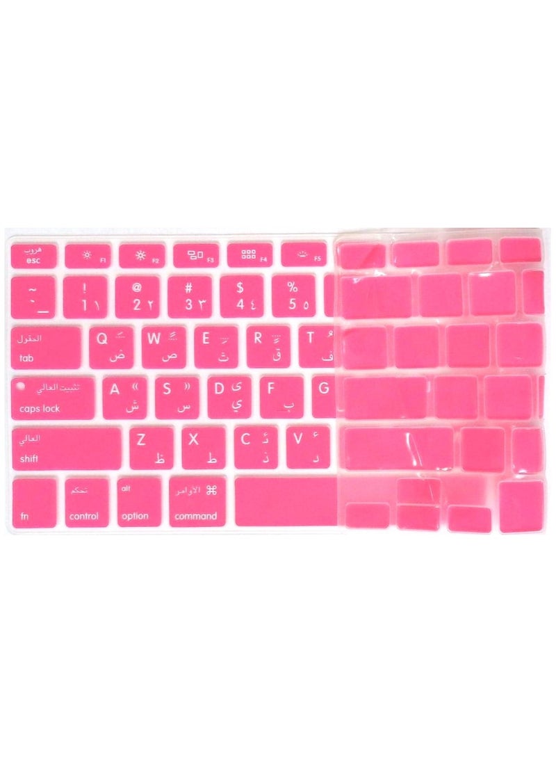 AMM US Layout Arabic English Keyboard Cover for Older Version MacBook Pro 13"/15" (A1278/A1286) & Macbook Retina 13"/15" (A1425/A1502/A1398) & Older Version MacBook Air 13" A1369/A1466" Pink  - Image 4