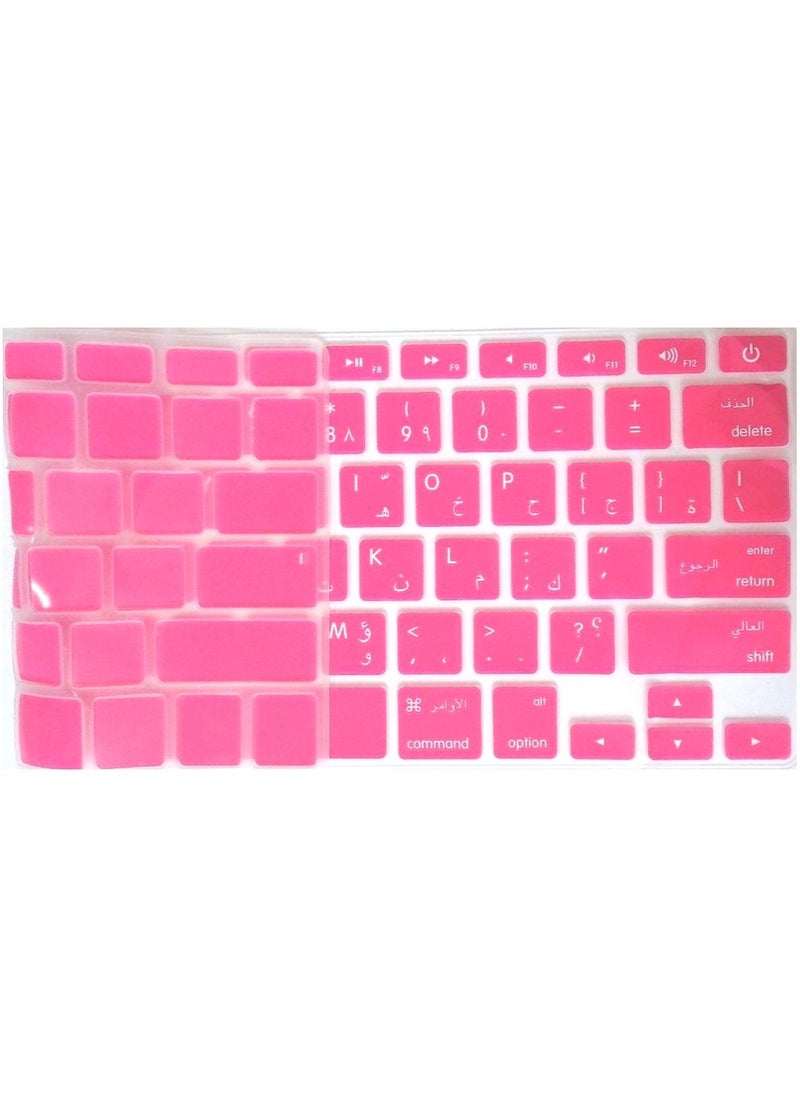 AMM US Layout Arabic English Keyboard Cover for Older Version MacBook Pro 13"/15" (A1278/A1286) & Macbook Retina 13"/15" (A1425/A1502/A1398) & Older Version MacBook Air 13" A1369/A1466" Pink  - Image 5