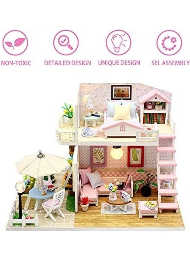 NIBEMINENT DIY Miniature Dollhouse Kit With Furniture - Image 2